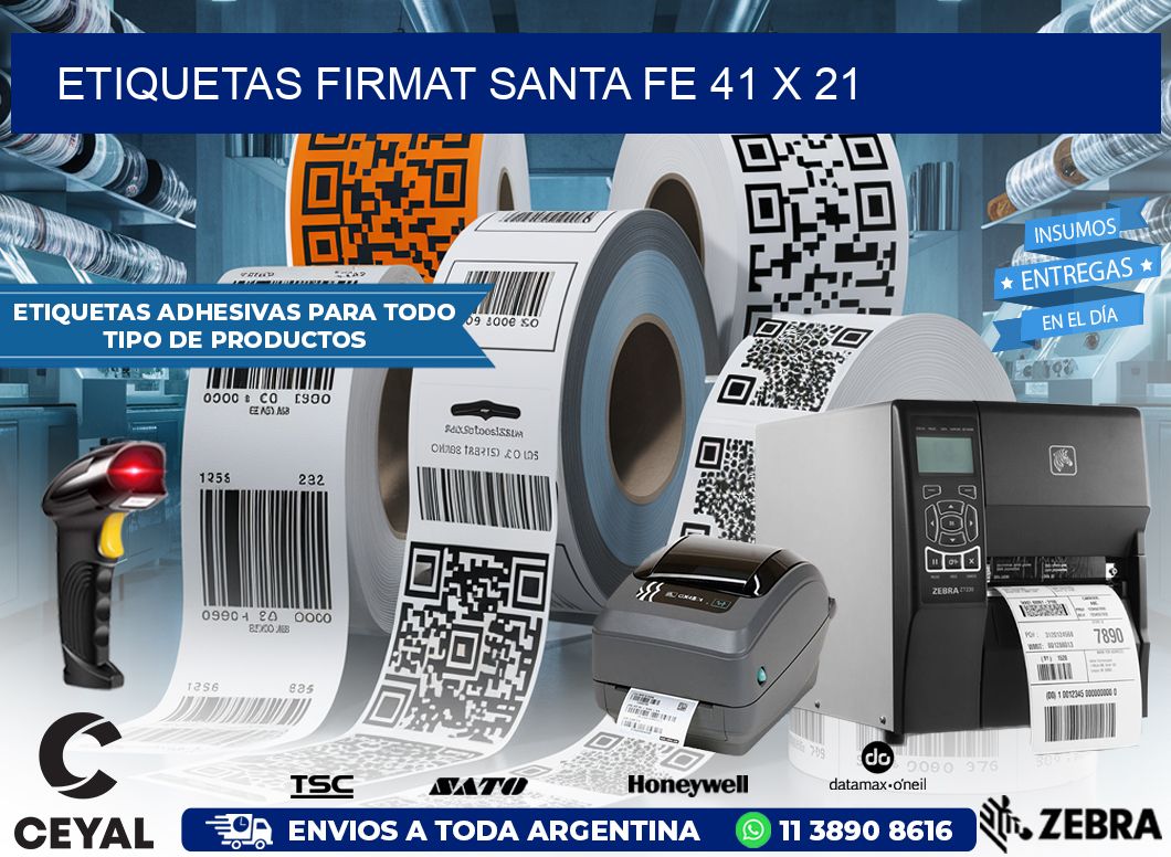 Etiquetas Firmat Santa Fe 41 x 21