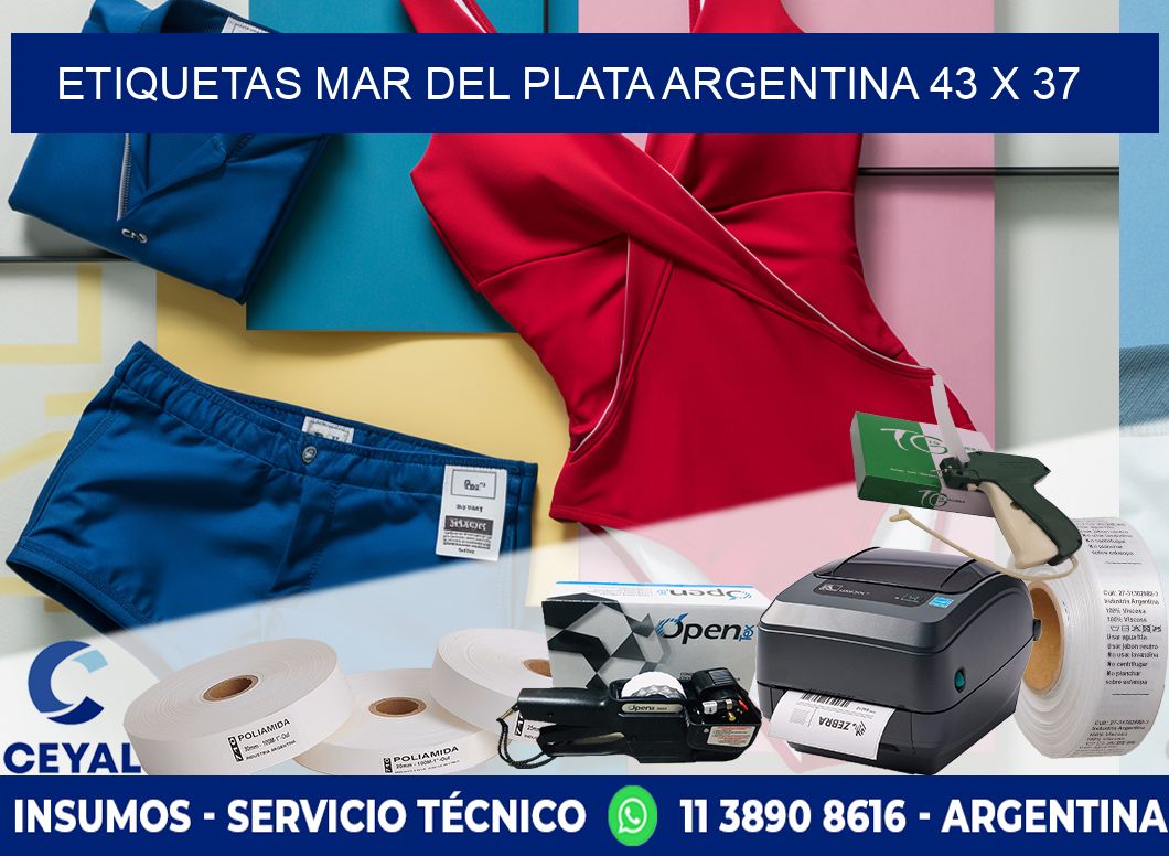 Etiquetas Mar del Plata Argentina 43 x 37