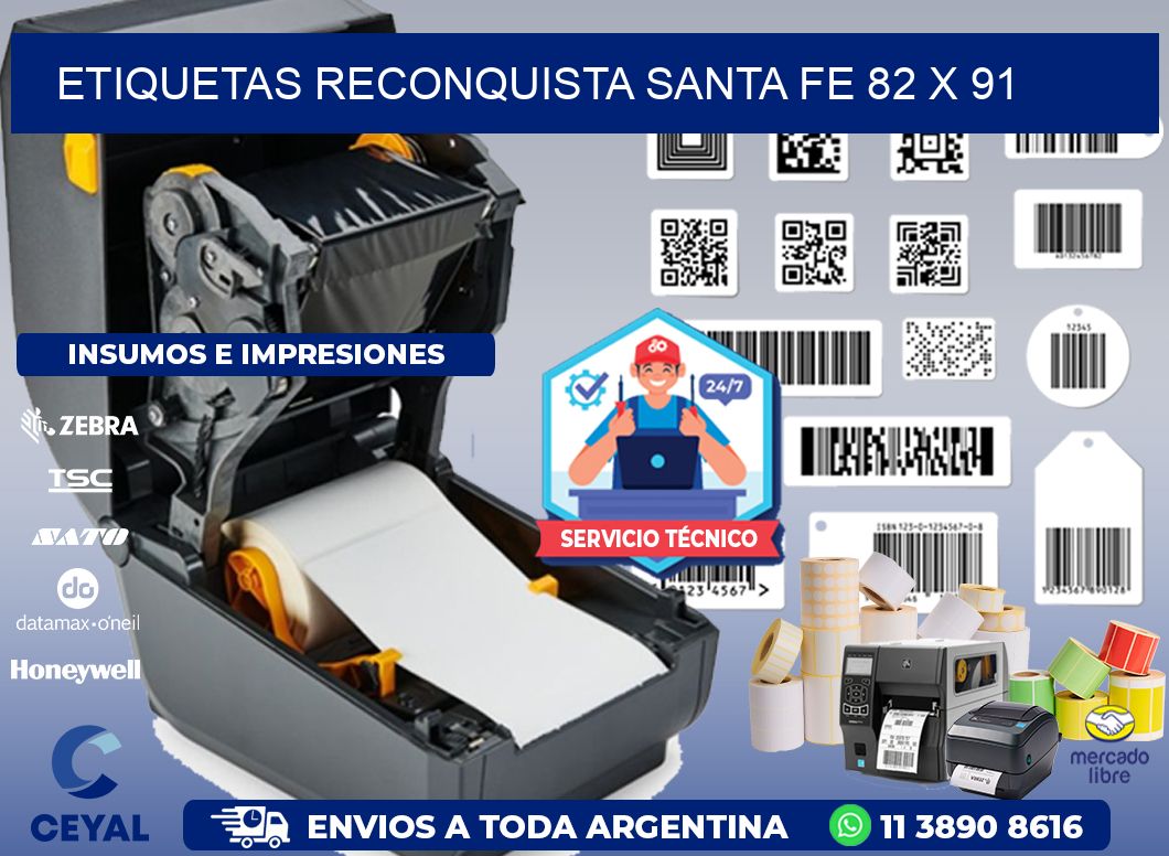 Etiquetas Reconquista Santa Fe 82 x 91