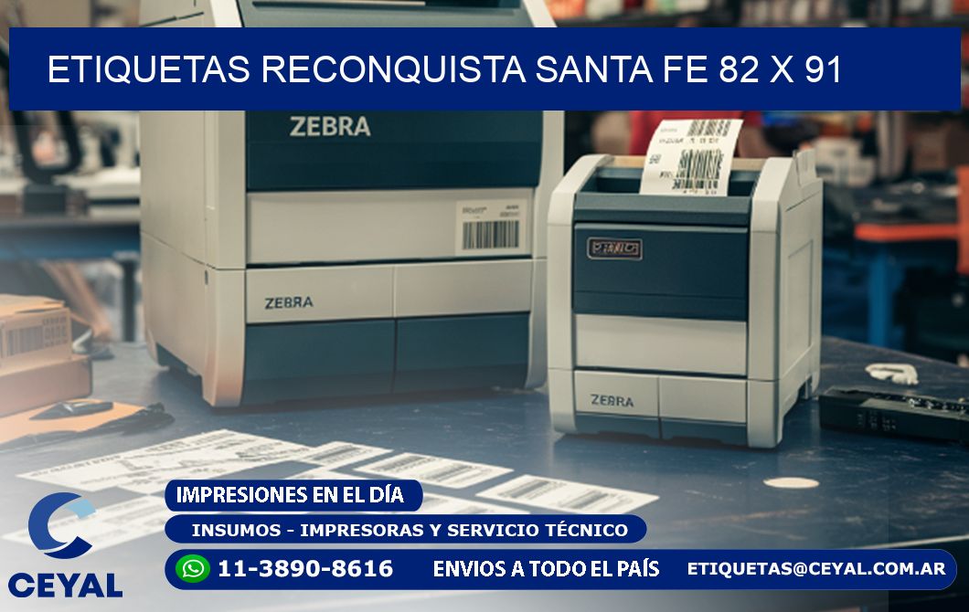 Etiquetas Reconquista Santa Fe 82 x 91