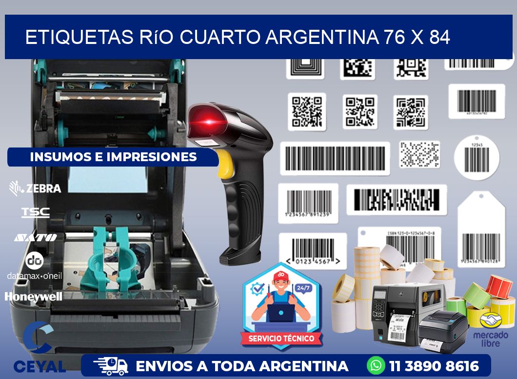 Etiquetas Río Cuarto Argentina 76 x 84
