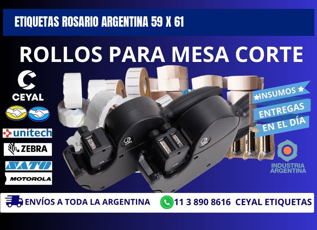 Etiquetas Rosario Argentina 59 x 61