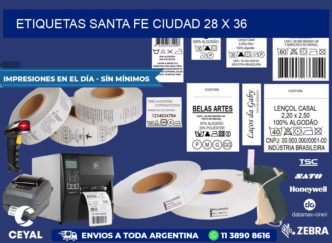 Etiquetas Santa Fe Ciudad 28 x 36