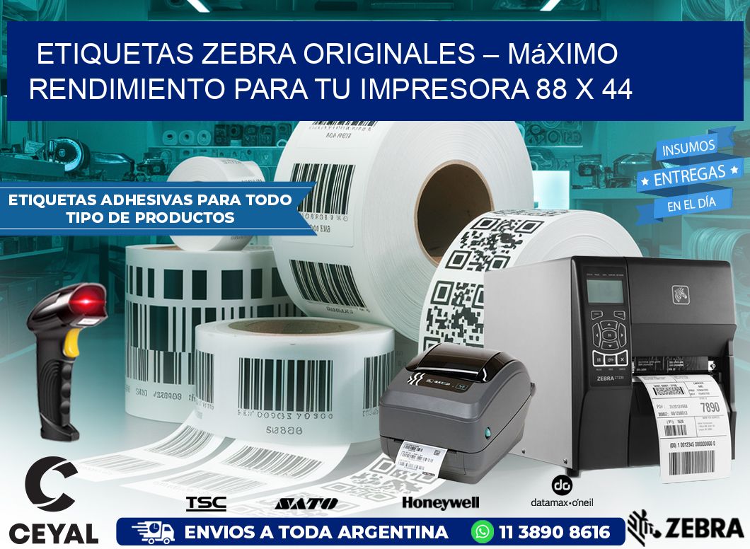 Etiquetas Zebra Originales – Máximo Rendimiento para tu Impresora 88 x 44