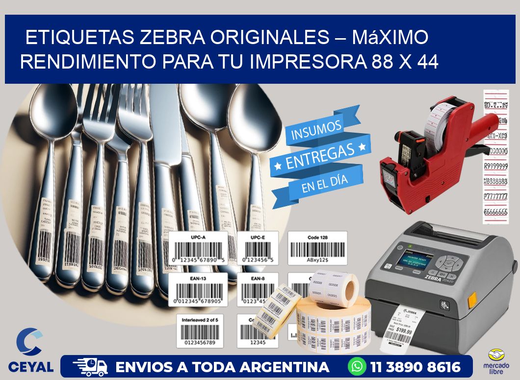 Etiquetas Zebra Originales – Máximo Rendimiento para tu Impresora 88 x 44