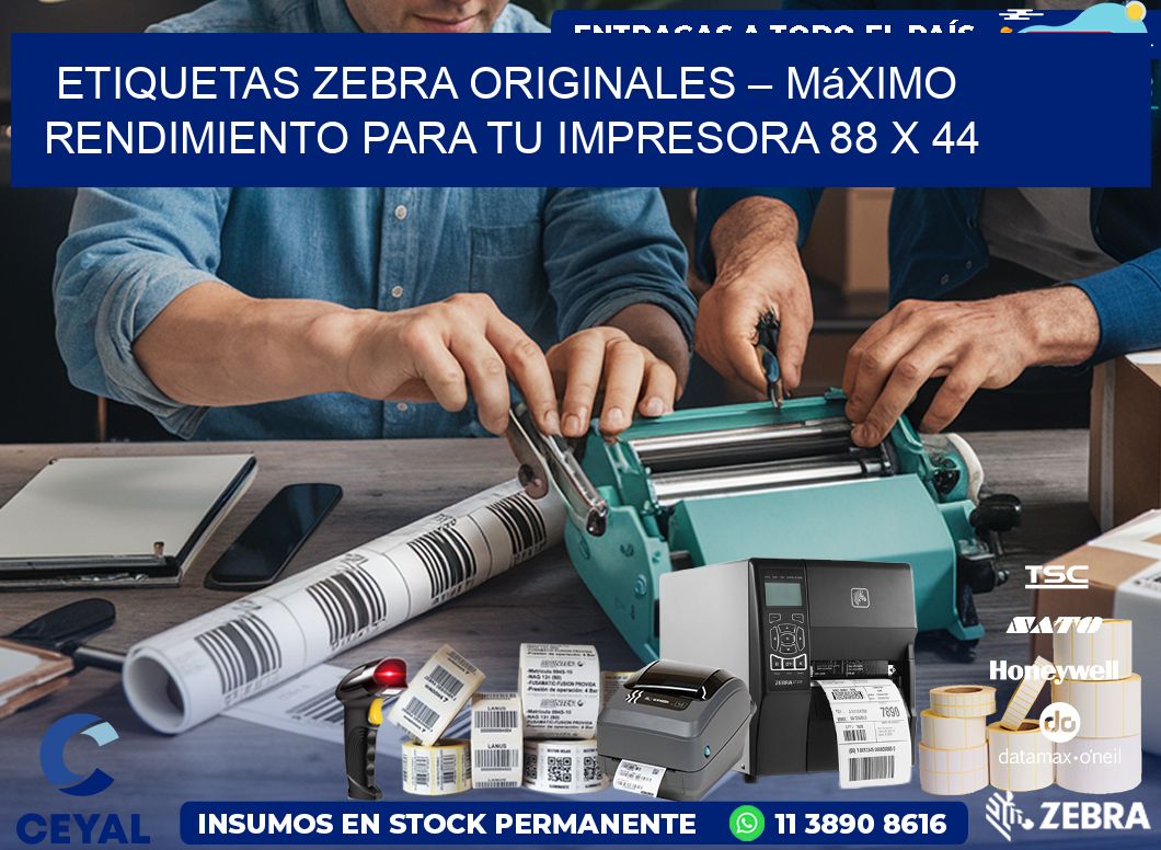 Etiquetas Zebra Originales – Máximo Rendimiento para tu Impresora 88 x 44