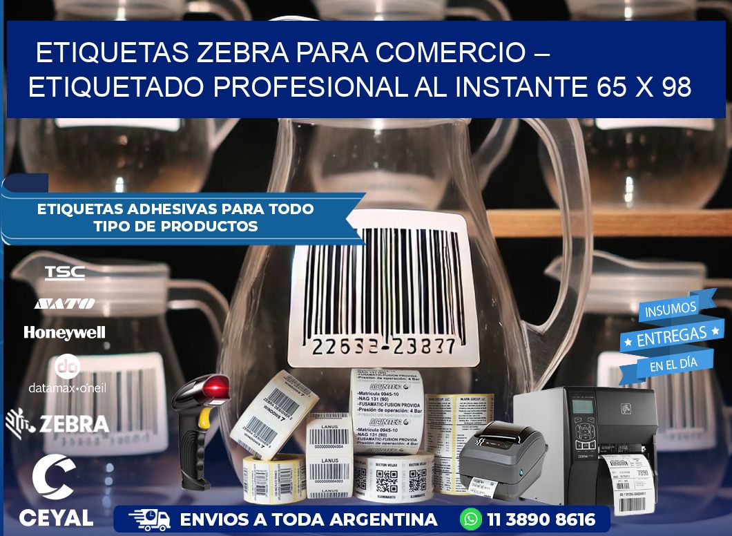 Etiquetas Zebra para Comercio – Etiquetado Profesional al Instante 65 x 98