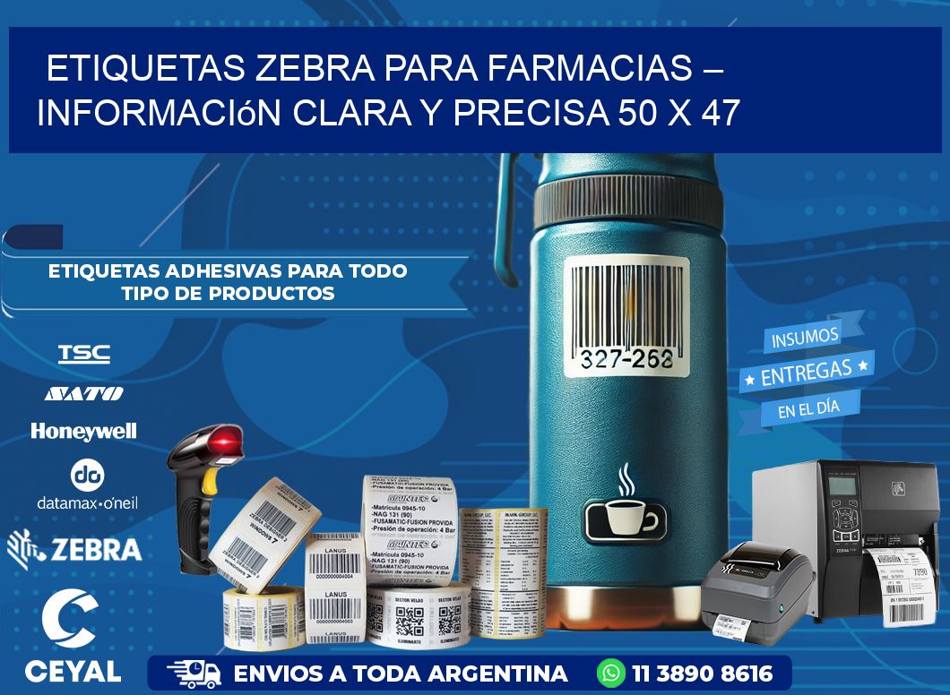 Etiquetas Zebra para Farmacias – Información Clara y Precisa 50 x 47