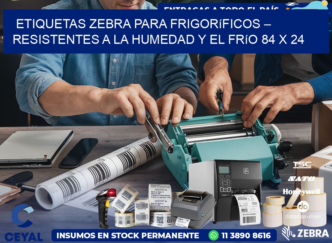 Etiquetas Zebra para Frigoríficos – Resistentes a la Humedad y el Frío 84 x 24