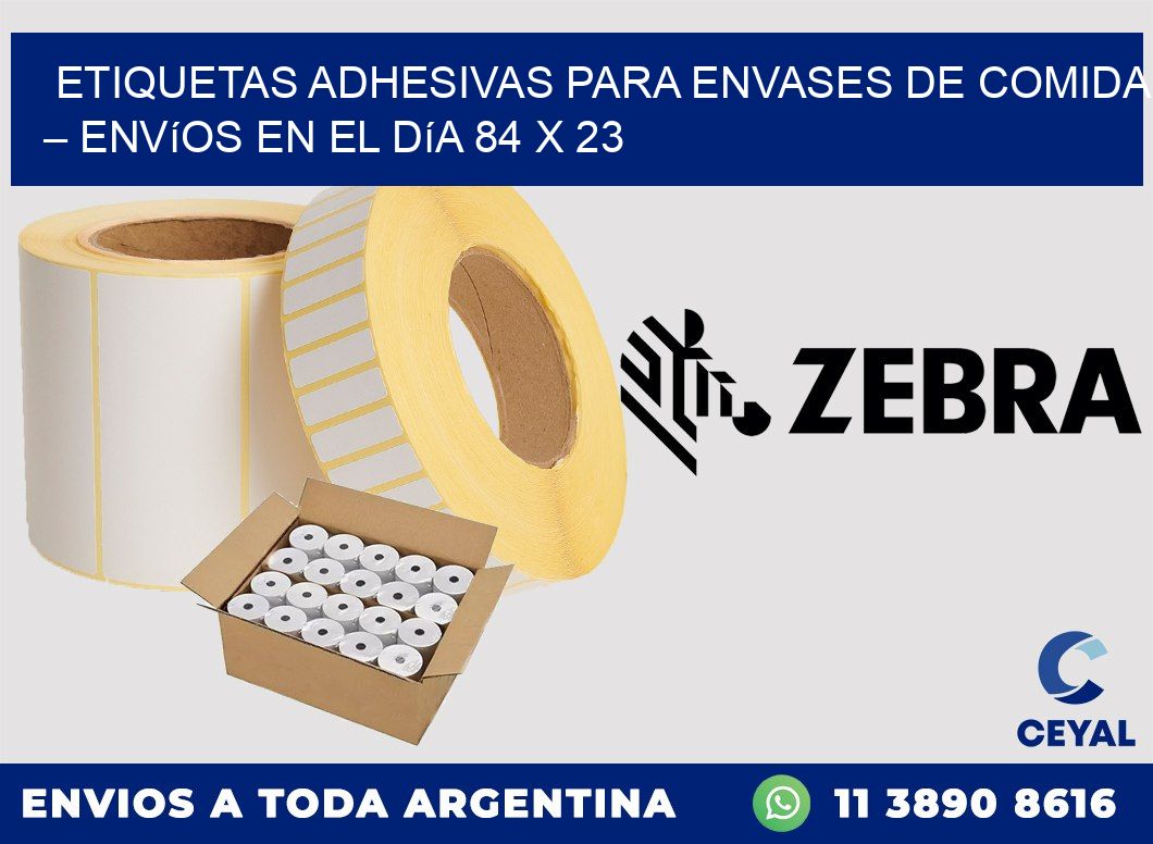 Etiquetas adhesivas para envases de comida – Envíos en el día 84 x 23