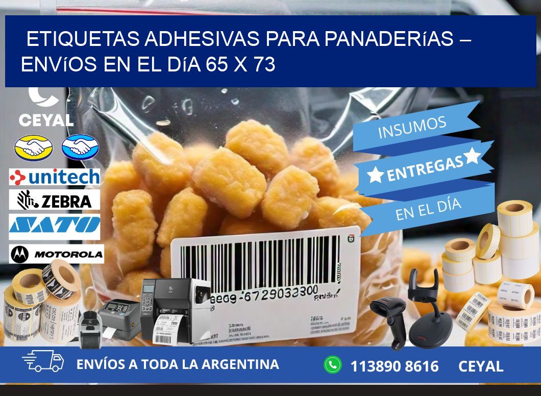 Etiquetas adhesivas para panaderías – Envíos en el día 65 x 73