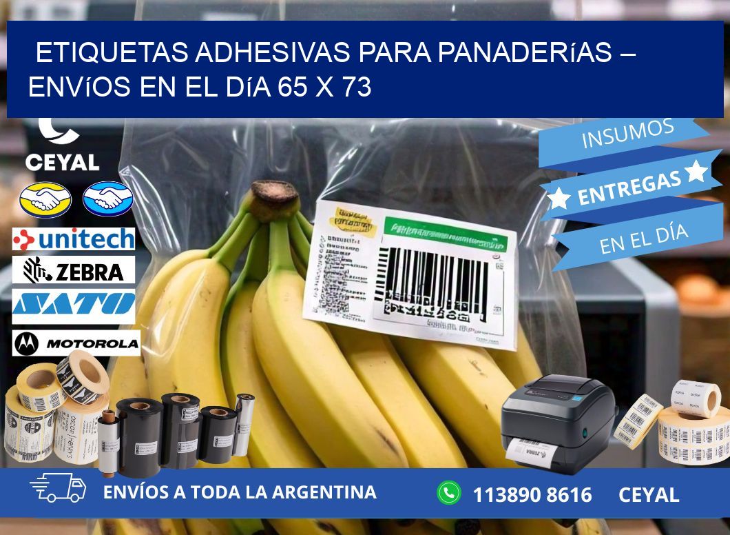 Etiquetas adhesivas para panaderías – Envíos en el día 65 x 73