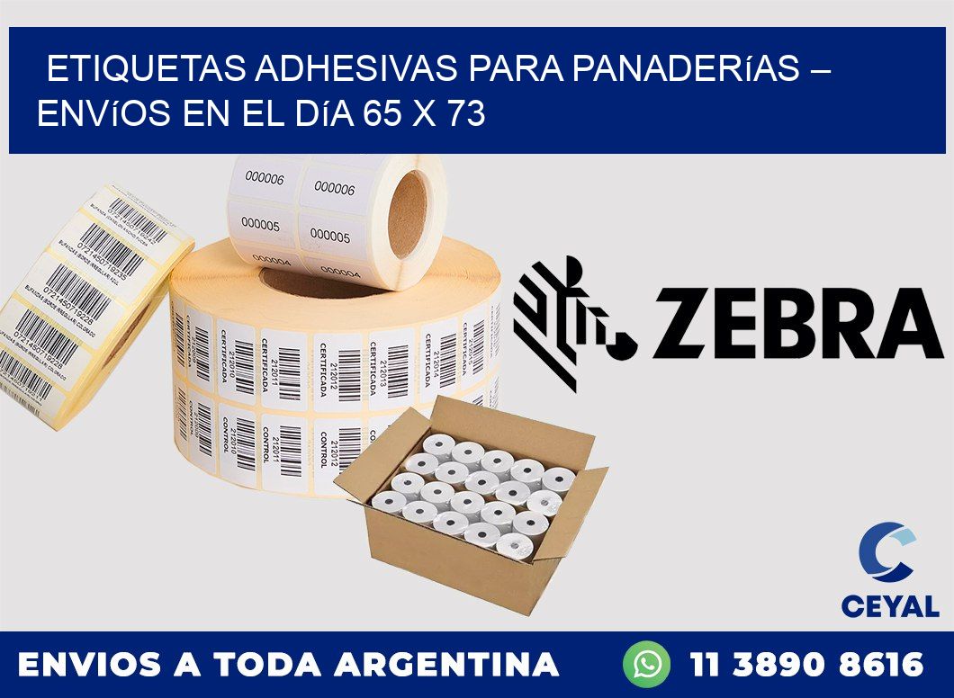 Etiquetas adhesivas para panaderías – Envíos en el día 65 x 73