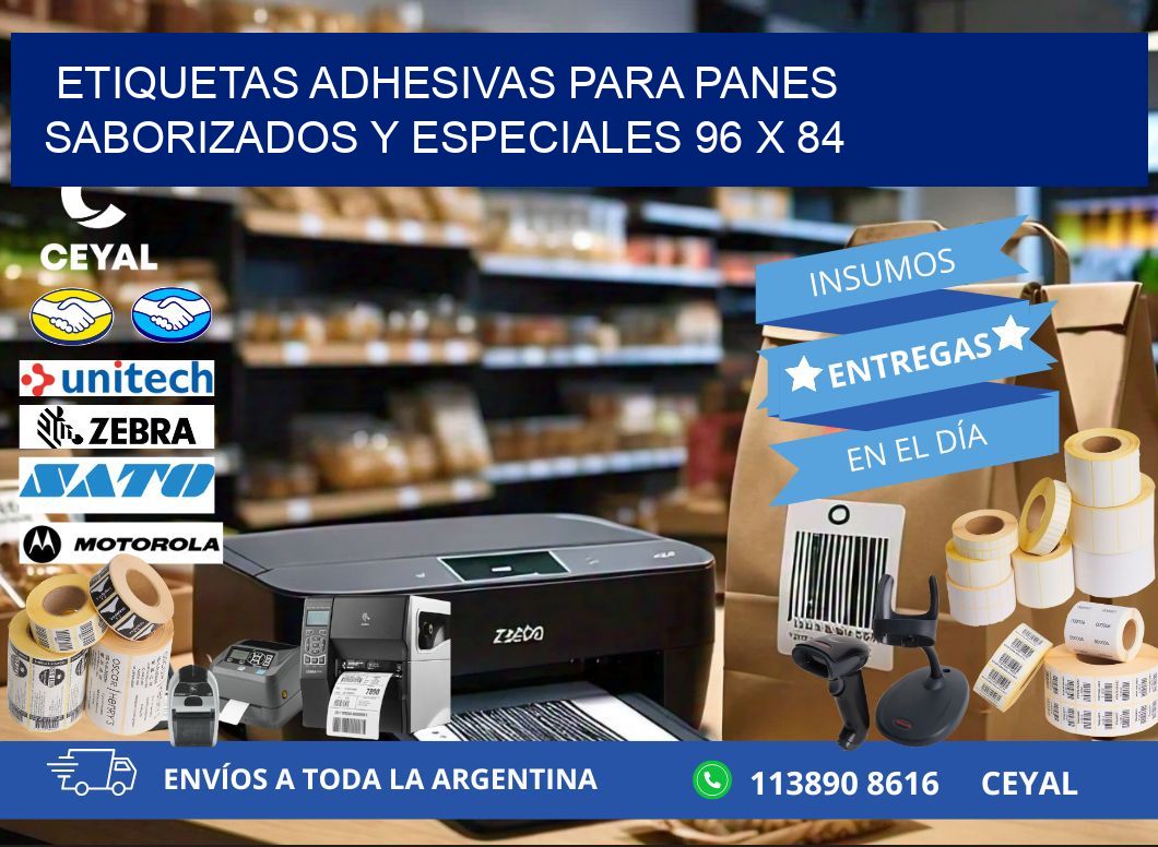 Etiquetas adhesivas para panes saborizados y especiales 96 x 84