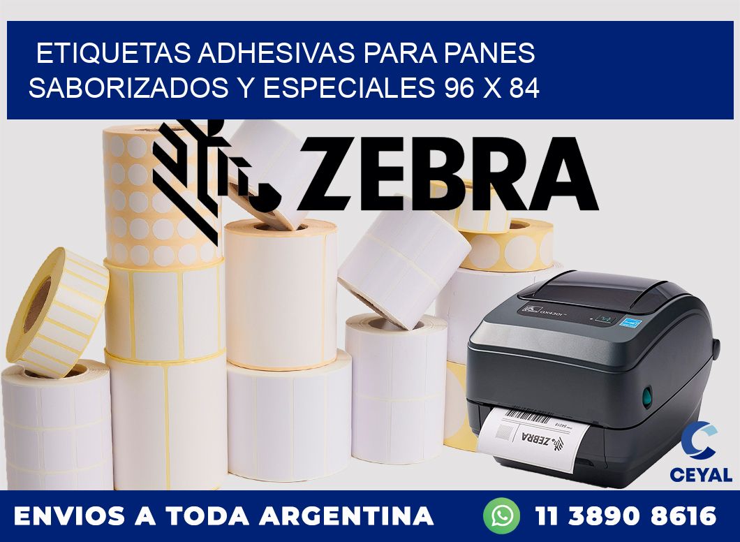 Etiquetas adhesivas para panes saborizados y especiales 96 x 84
