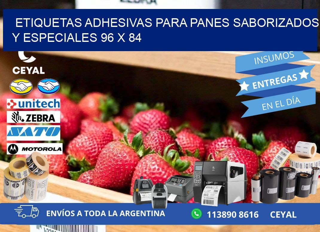 Etiquetas adhesivas para panes saborizados y especiales 96 x 84