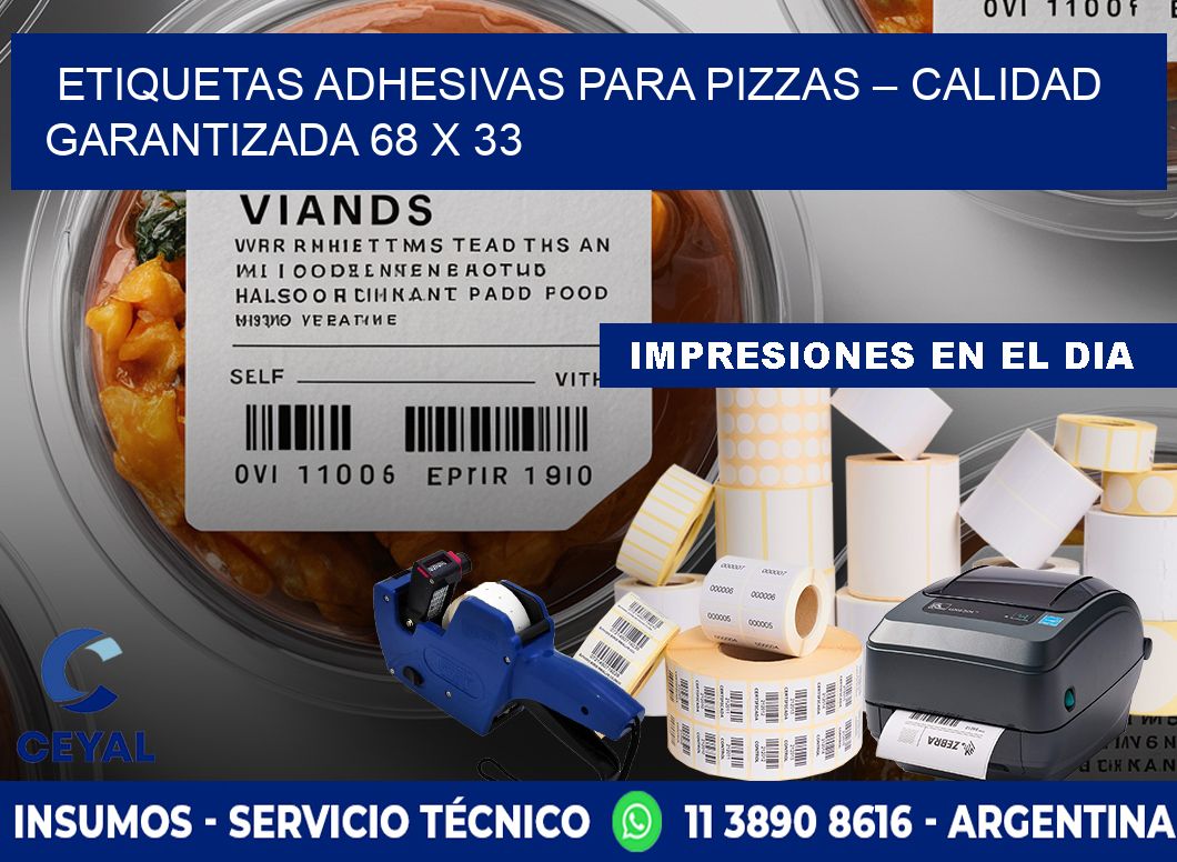 Etiquetas adhesivas para pizzas – Calidad garantizada 68 x 33