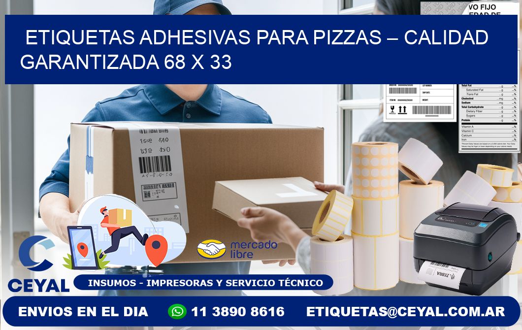 Etiquetas adhesivas para pizzas – Calidad garantizada 68 x 33