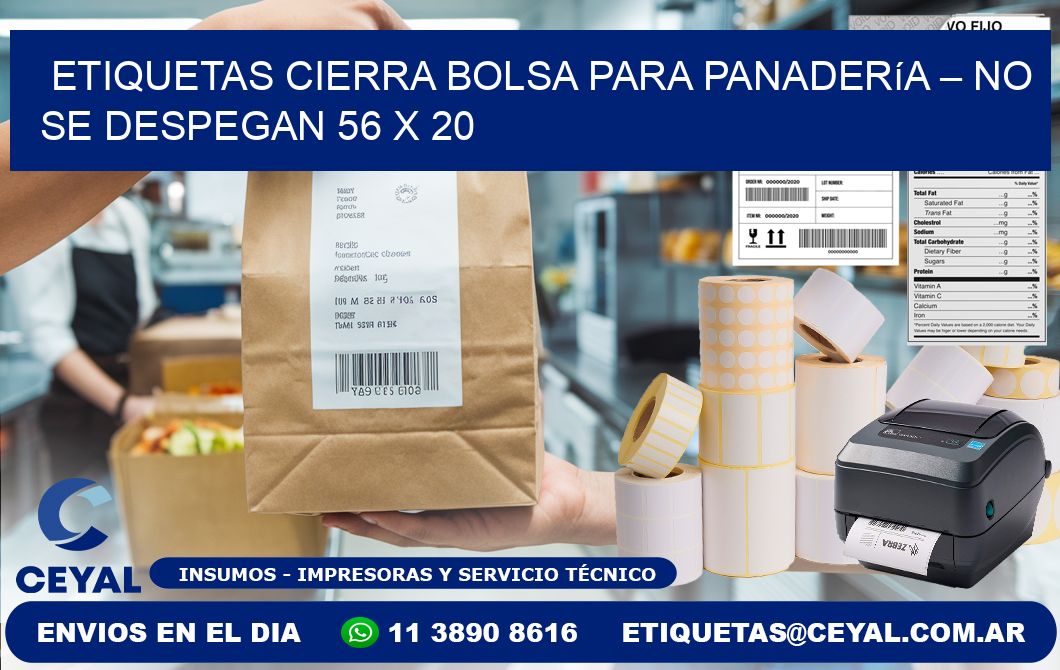 Etiquetas cierra bolsa para panadería – No se despegan 56 x 20