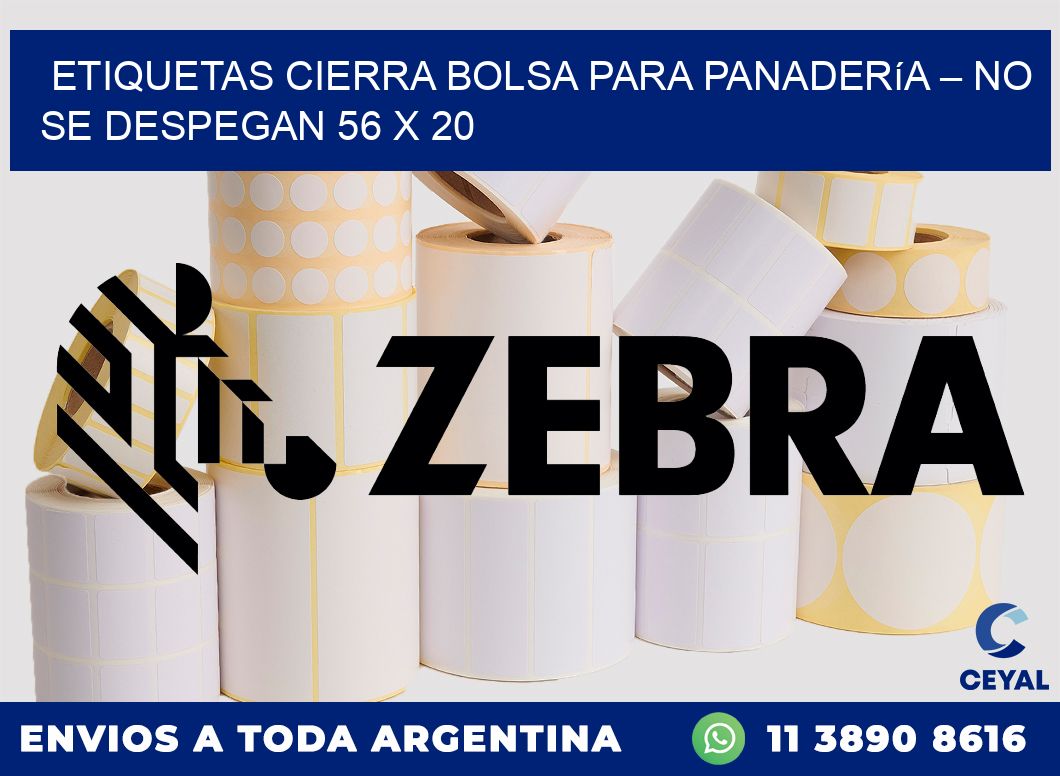 Etiquetas cierra bolsa para panadería – No se despegan 56 x 20