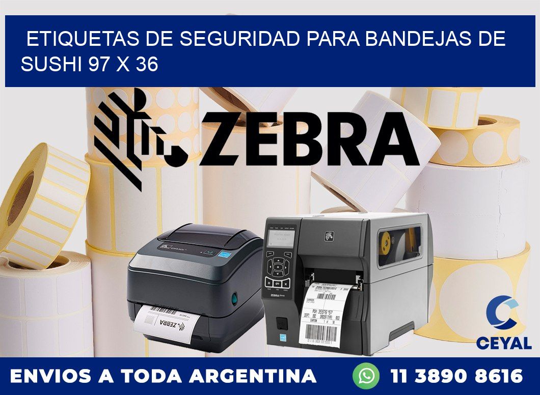 Etiquetas de seguridad para bandejas de sushi 97 x 36