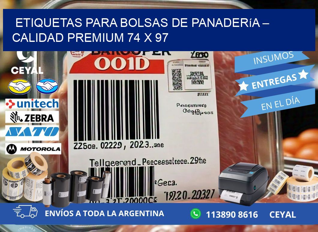 Etiquetas para bolsas de panadería – Calidad premium 74 x 97