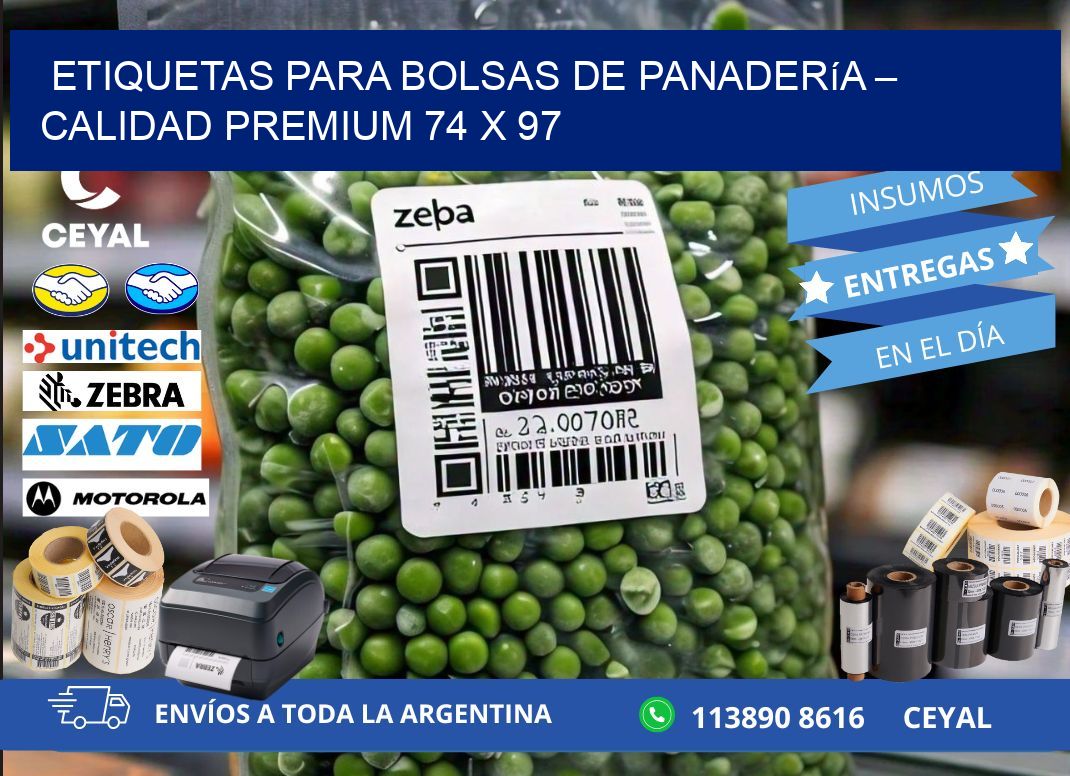 Etiquetas para bolsas de panadería – Calidad premium 74 x 97