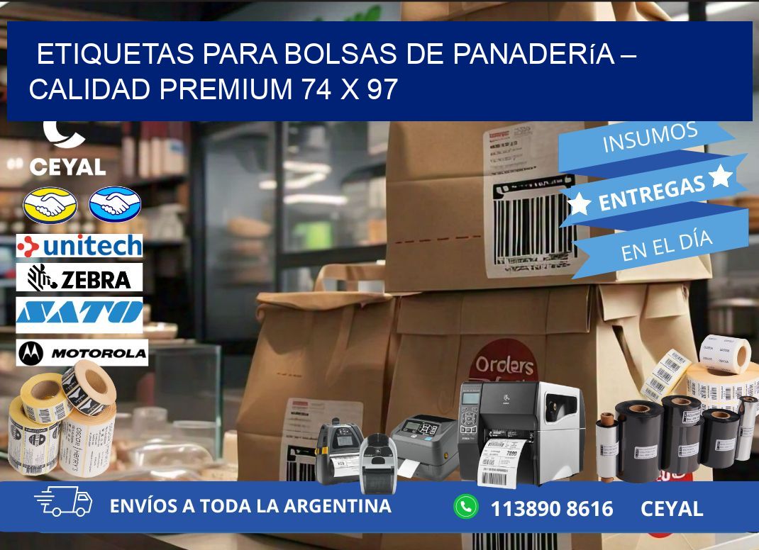 Etiquetas para bolsas de panadería – Calidad premium 74 x 97