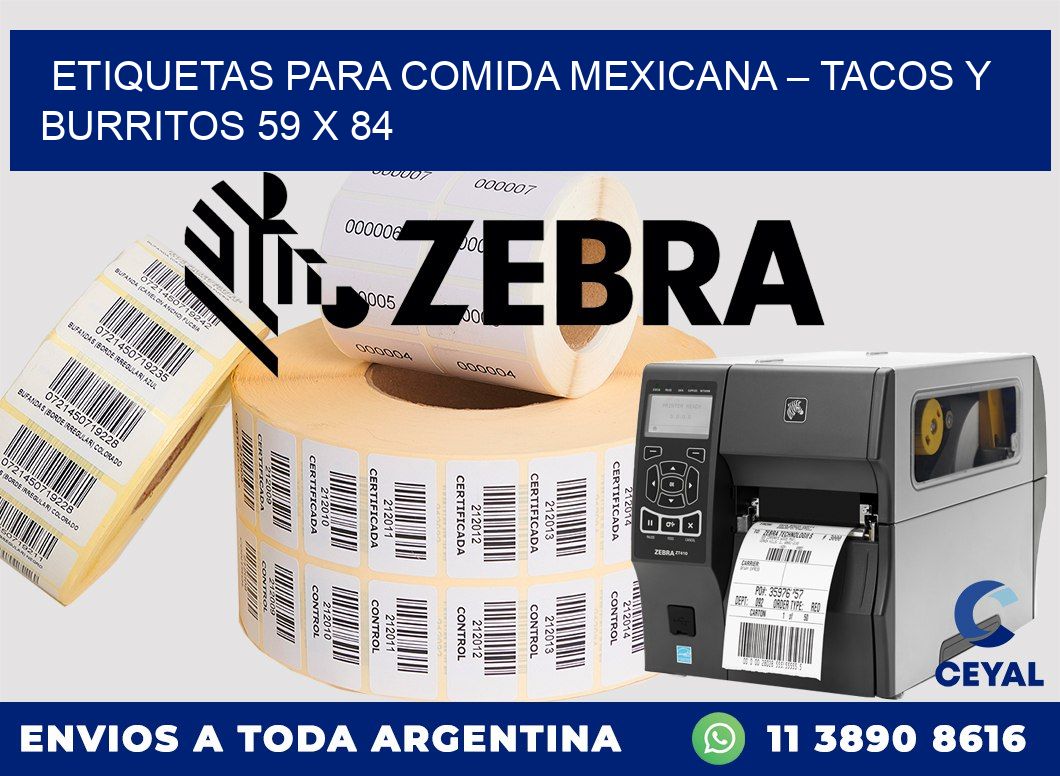 Etiquetas para comida mexicana – Tacos y burritos 59 x 84
