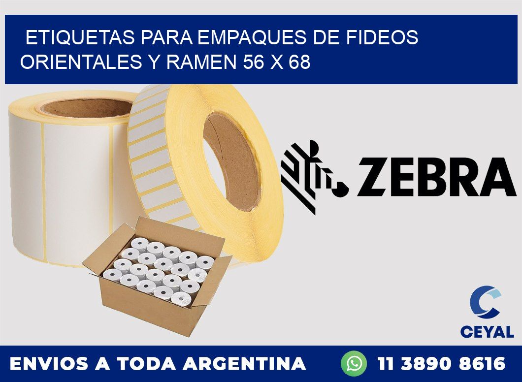 Etiquetas para empaques de fideos orientales y ramen 56 x 68