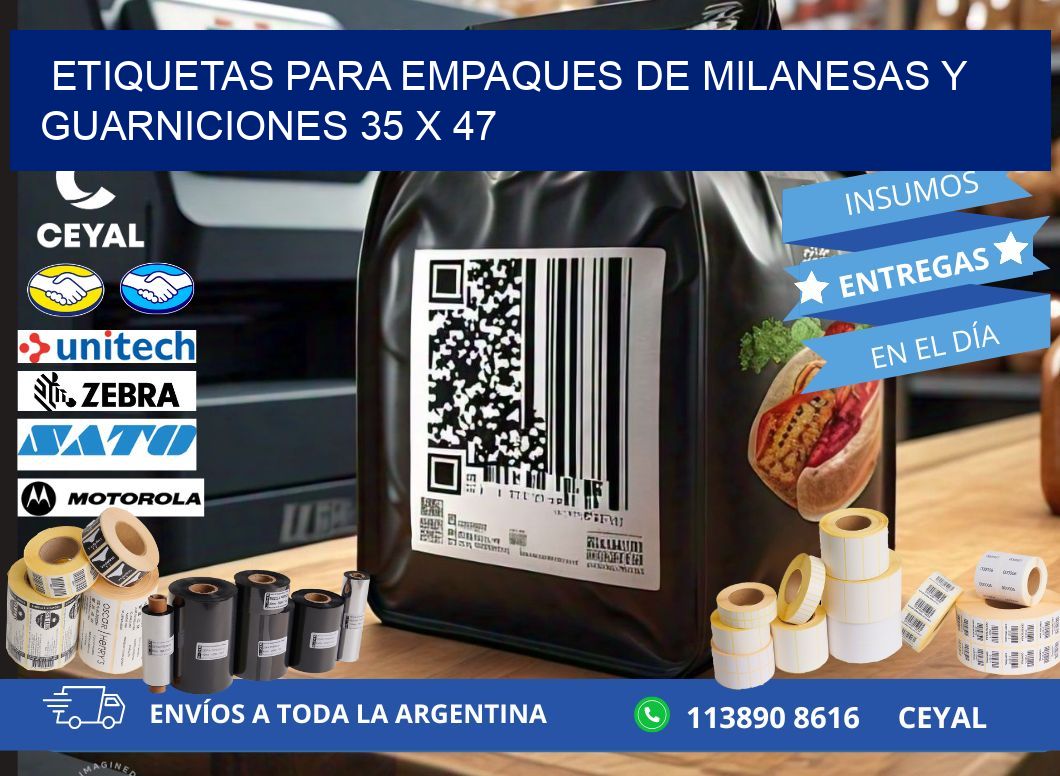 Etiquetas para empaques de milanesas y guarniciones 35 x 47