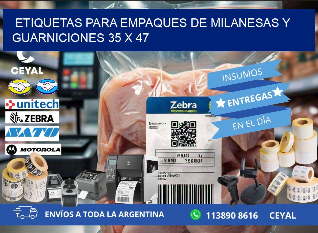 Etiquetas para empaques de milanesas y guarniciones 35 x 47