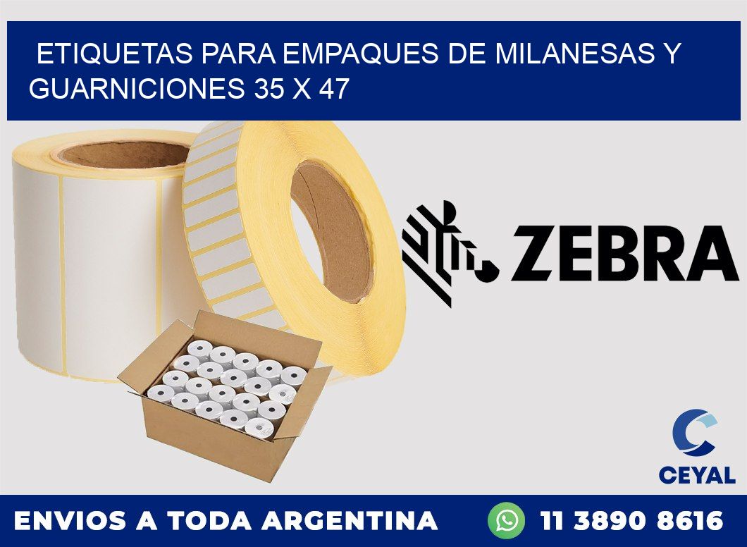 Etiquetas para empaques de milanesas y guarniciones 35 x 47
