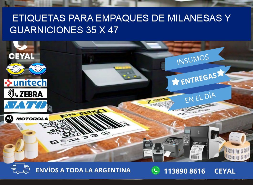 Etiquetas para empaques de milanesas y guarniciones 35 x 47