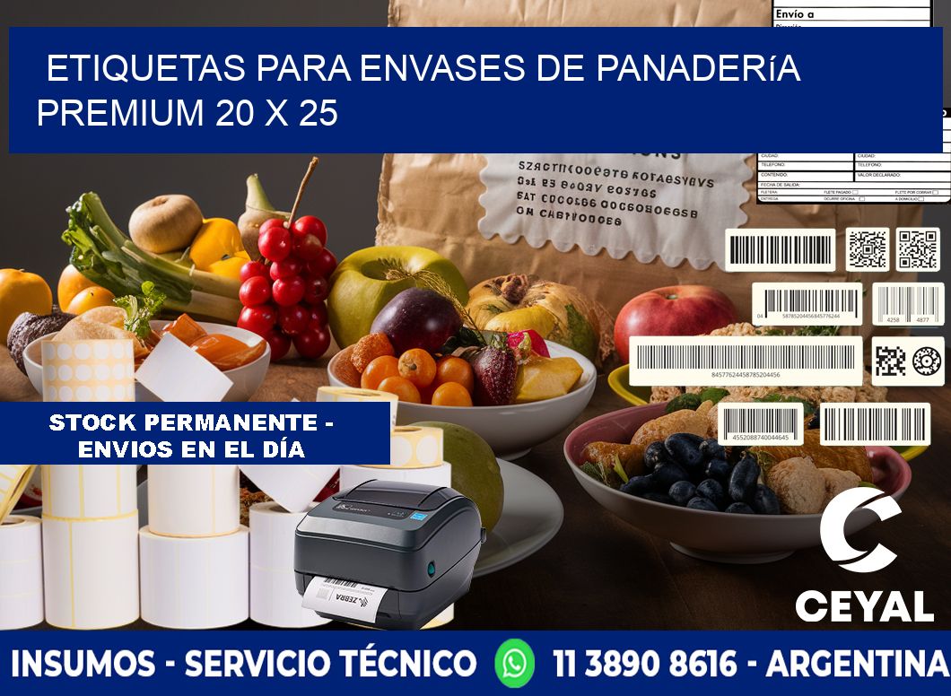 Etiquetas para envases de panadería premium 20 x 25