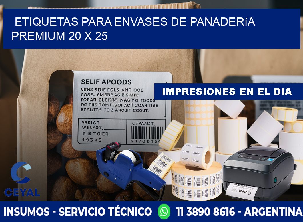 Etiquetas para envases de panadería premium 20 x 25