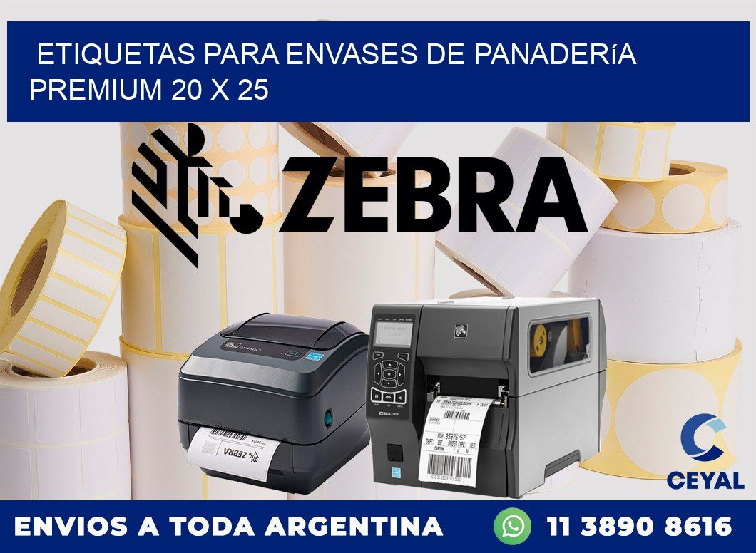 Etiquetas para envases de panadería premium 20 x 25