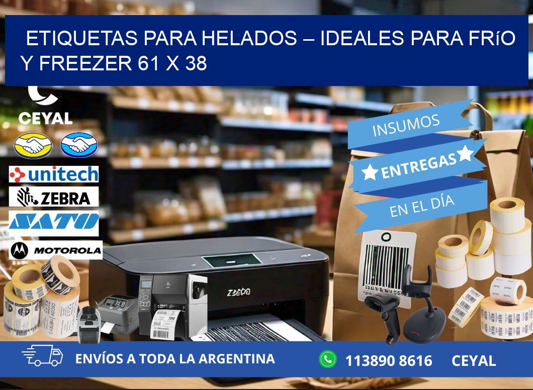 Etiquetas para helados – Ideales para frío y freezer 61 x 38