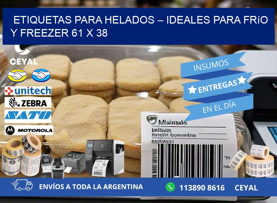 Etiquetas para helados – Ideales para frío y freezer 61 x 38
