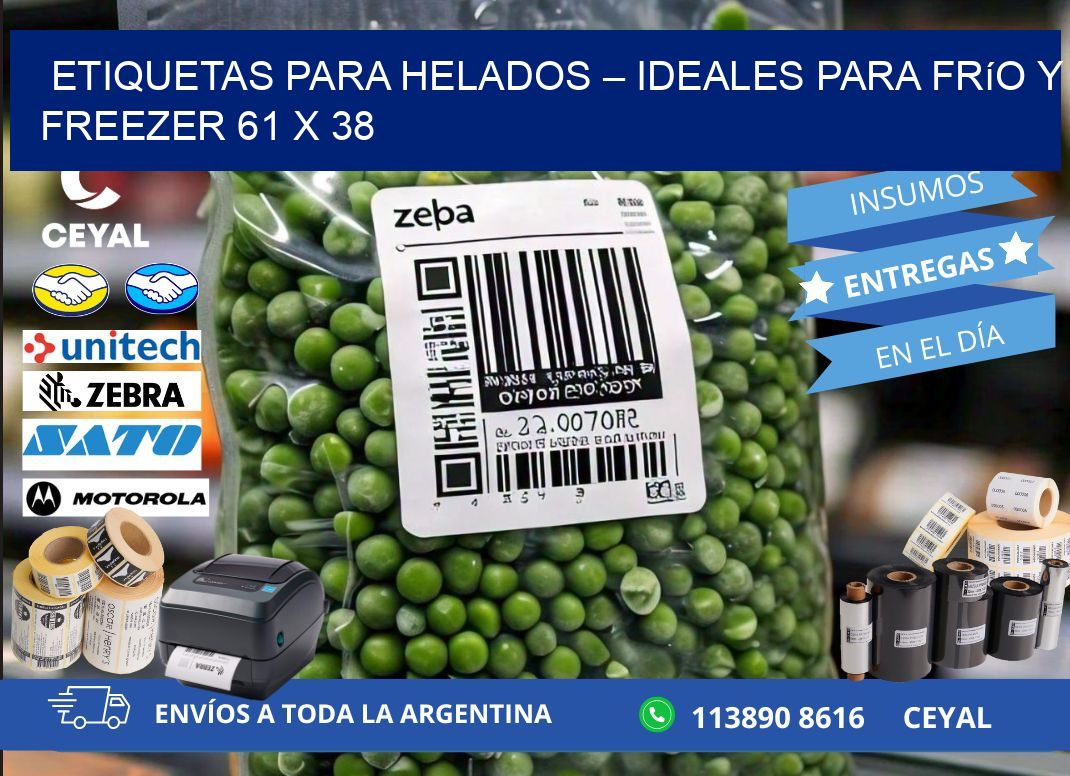 Etiquetas para helados – Ideales para frío y freezer 61 x 38