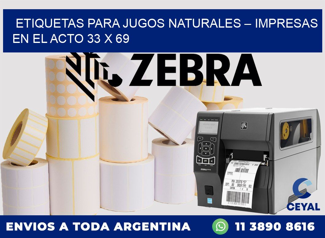 Etiquetas para jugos naturales – Impresas en el acto 33 x 69