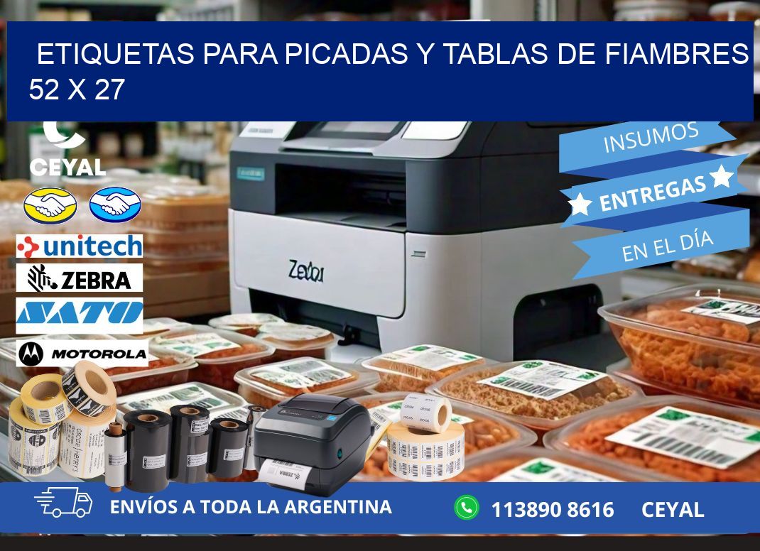 Etiquetas para picadas y tablas de fiambres 52 x 27