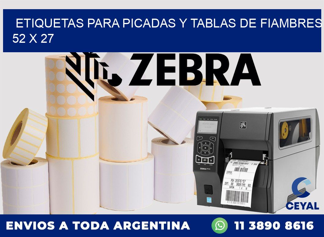 Etiquetas para picadas y tablas de fiambres 52 x 27
