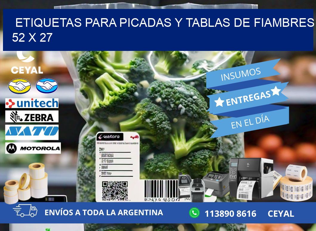 Etiquetas para picadas y tablas de fiambres 52 x 27