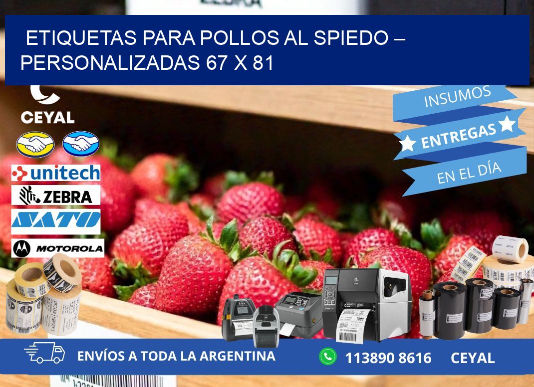 Etiquetas para pollos al spiedo – Personalizadas 67 x 81