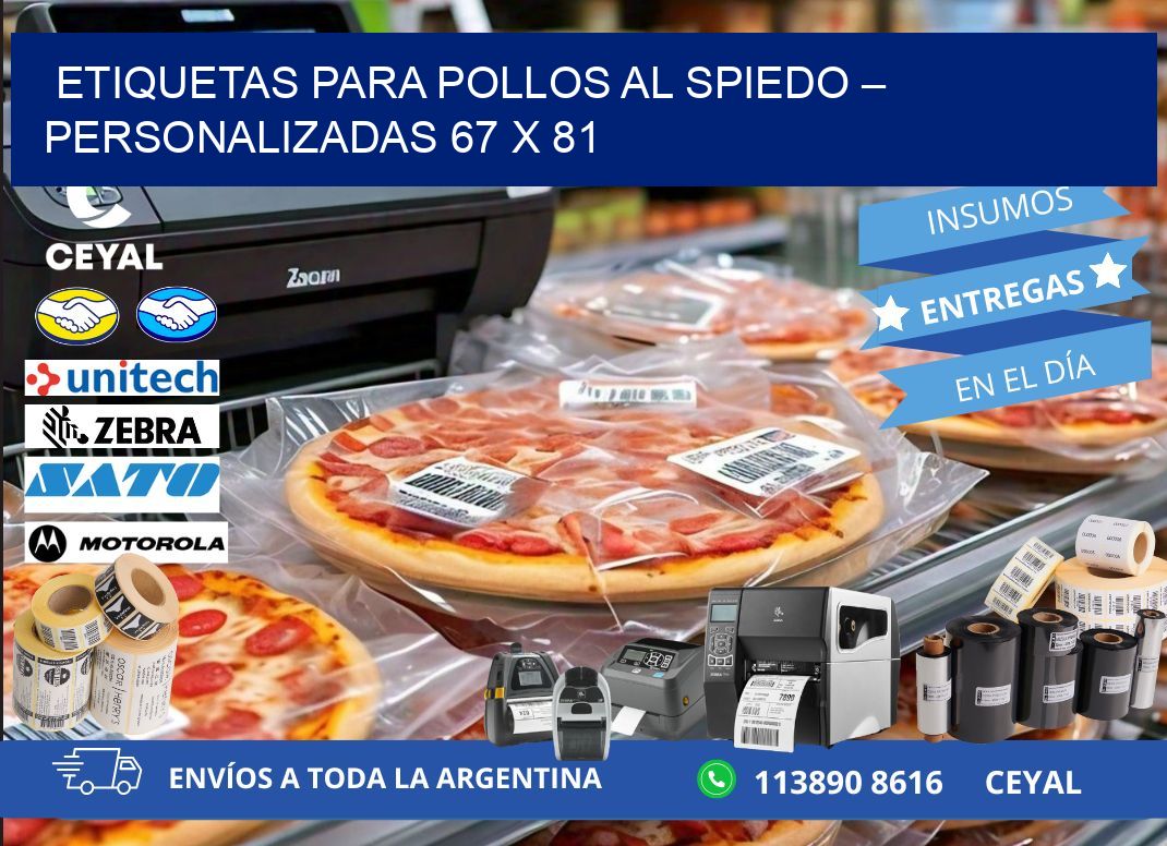 Etiquetas para pollos al spiedo – Personalizadas 67 x 81