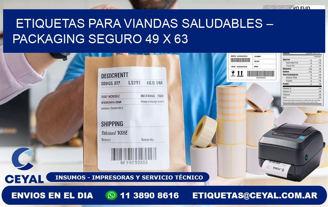 Etiquetas para viandas saludables – Packaging seguro 49 x 63