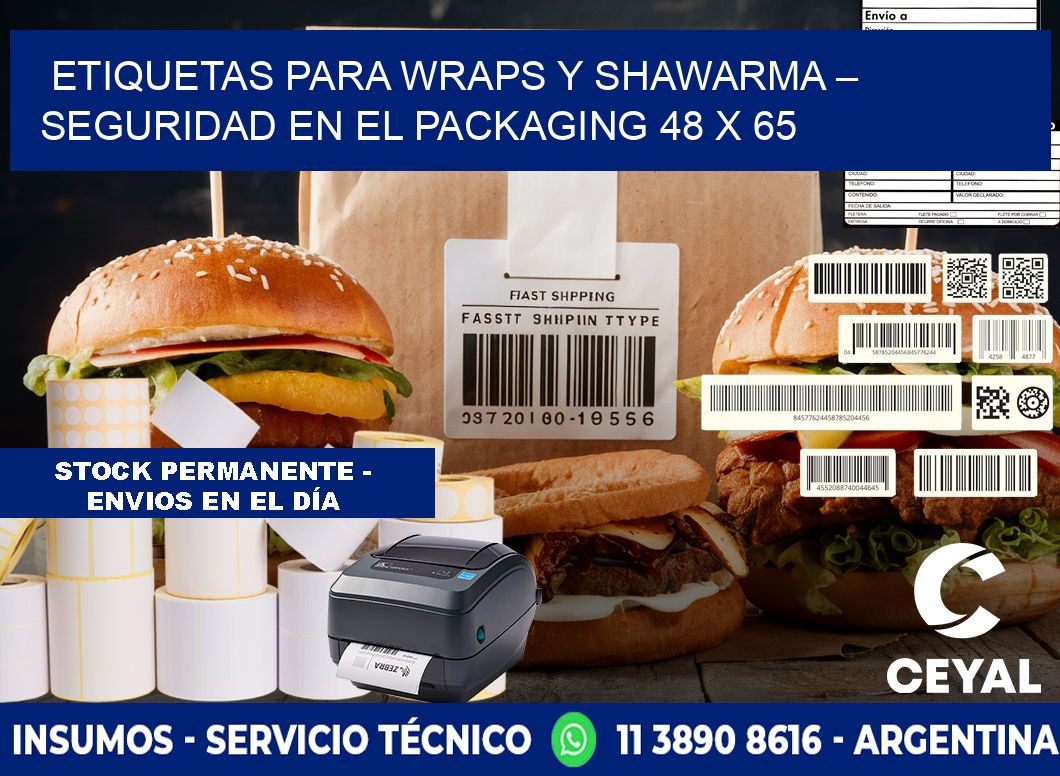 Etiquetas para wraps y shawarma – Seguridad en el packaging 48 x 65