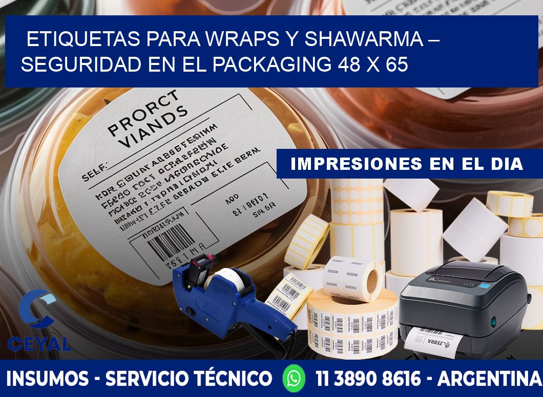 Etiquetas para wraps y shawarma – Seguridad en el packaging 48 x 65