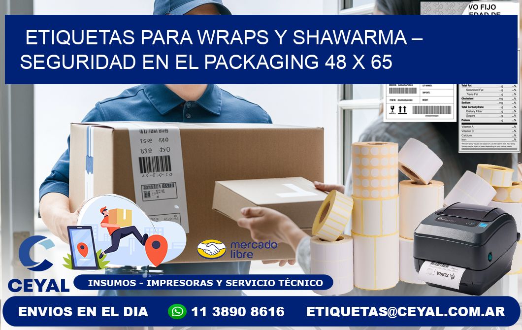 Etiquetas para wraps y shawarma – Seguridad en el packaging 48 x 65